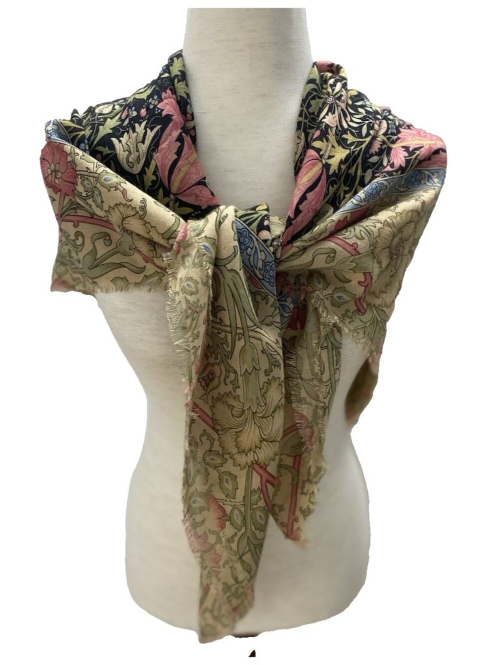 Metropolitan Museum of Art William Morris Compton Wool Silk Scarf Italy 45" READ